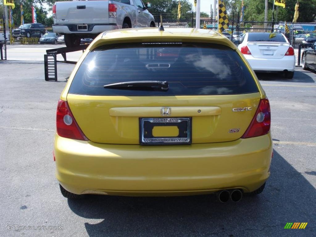 2002 Civic Si Hatchback - Yellow Pearl Metallic / Black photo #5