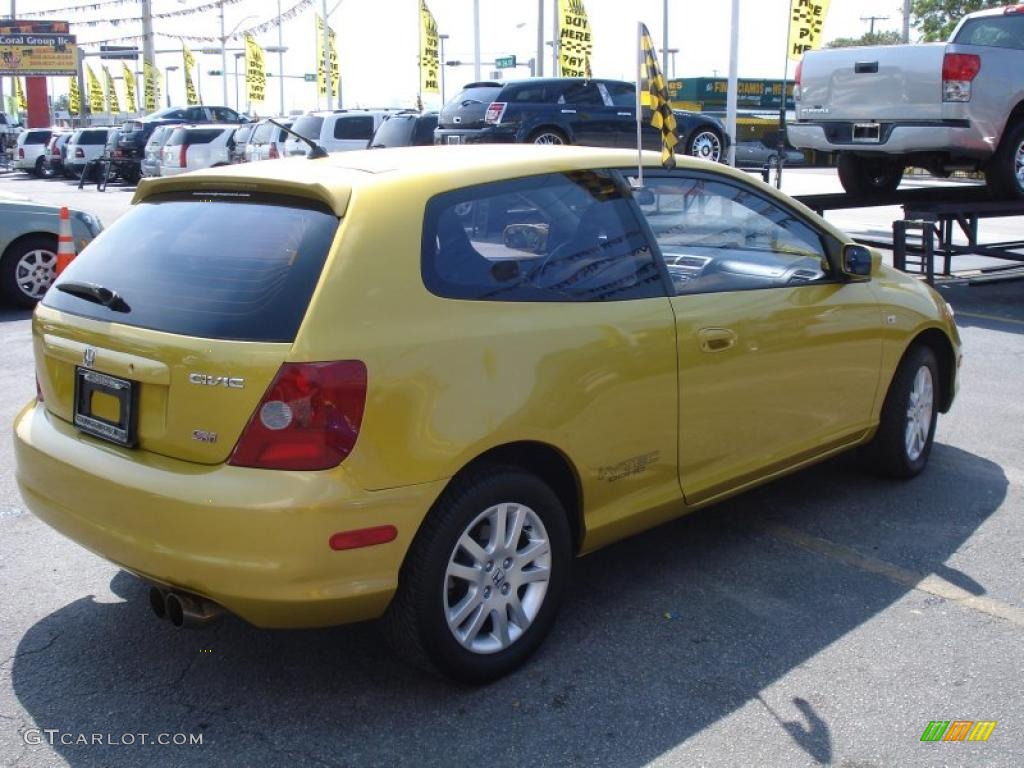 2002 Civic Si Hatchback - Yellow Pearl Metallic / Black photo #6