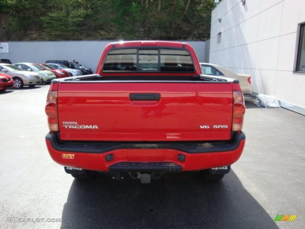 2007 Tacoma V6 TRD Sport Access Cab 4x4 - Radiant Red / Graphite Gray photo #3