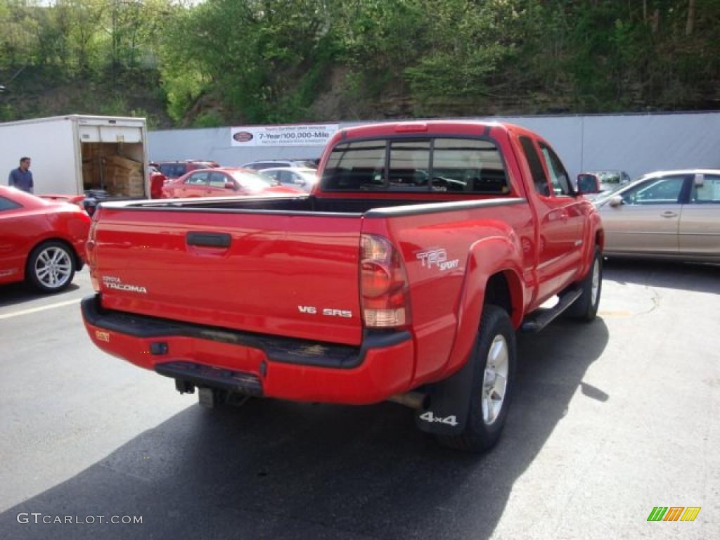 2007 Tacoma V6 TRD Sport Access Cab 4x4 - Radiant Red / Graphite Gray photo #4