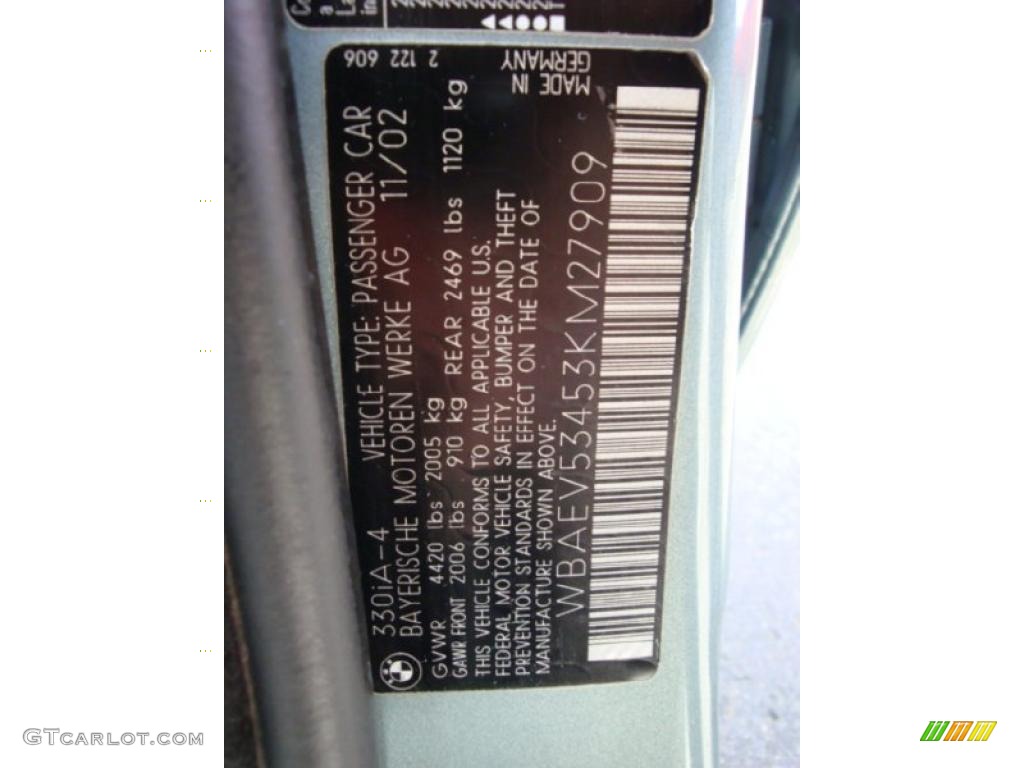 2003 3 Series 330i Sedan - Grey Green Metallic / Black photo #19
