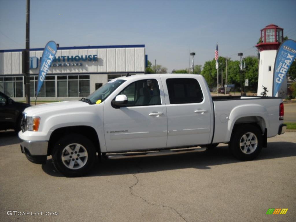 2008 Sierra 1500 SLT Crew Cab 4x4 - Summit White / Light Titanium photo #2