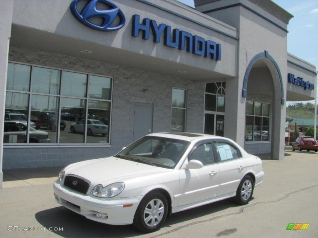 2003 Sonata GLS V6 - Noble White / Beige photo #1