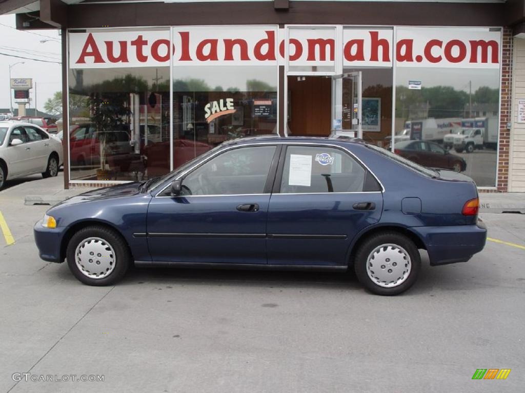 1995 Civic LX Sedan - Harvard Blue Pearl / Grey photo #1