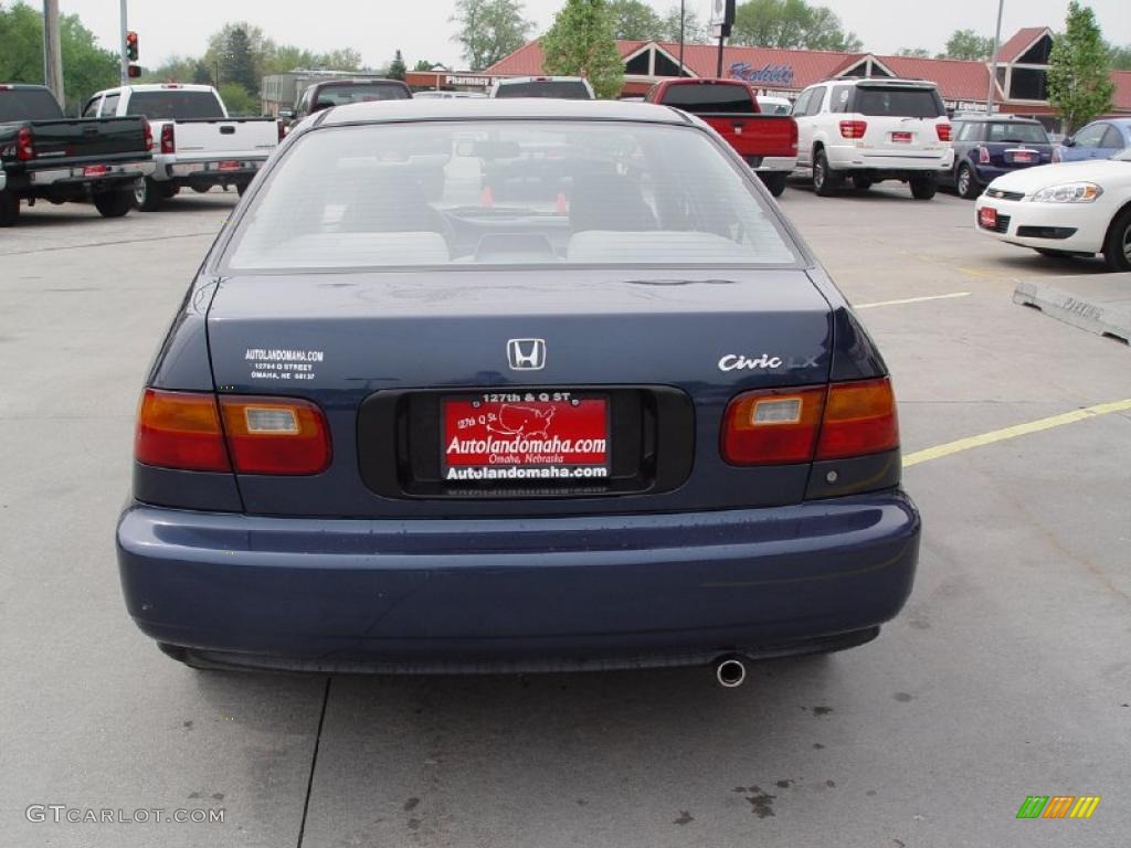 1995 Civic LX Sedan - Harvard Blue Pearl / Grey photo #6