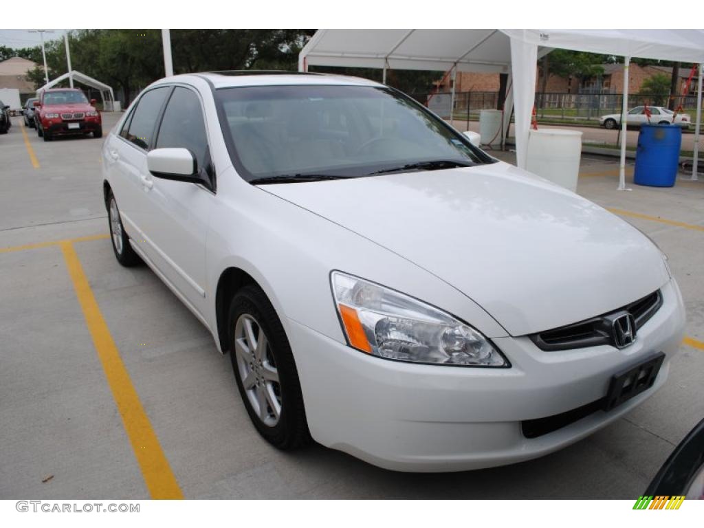 2003 Accord EX V6 Sedan - Taffeta White / Ivory photo #5