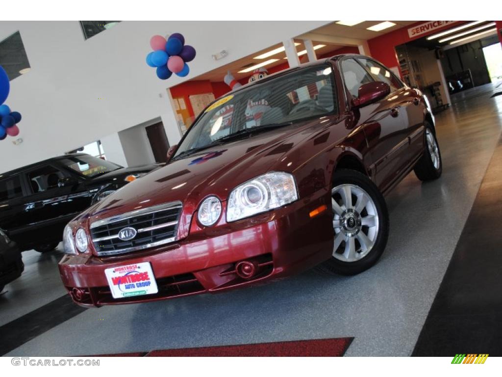 2005 Optima LX V6 - Radiant Red / Gray photo #2