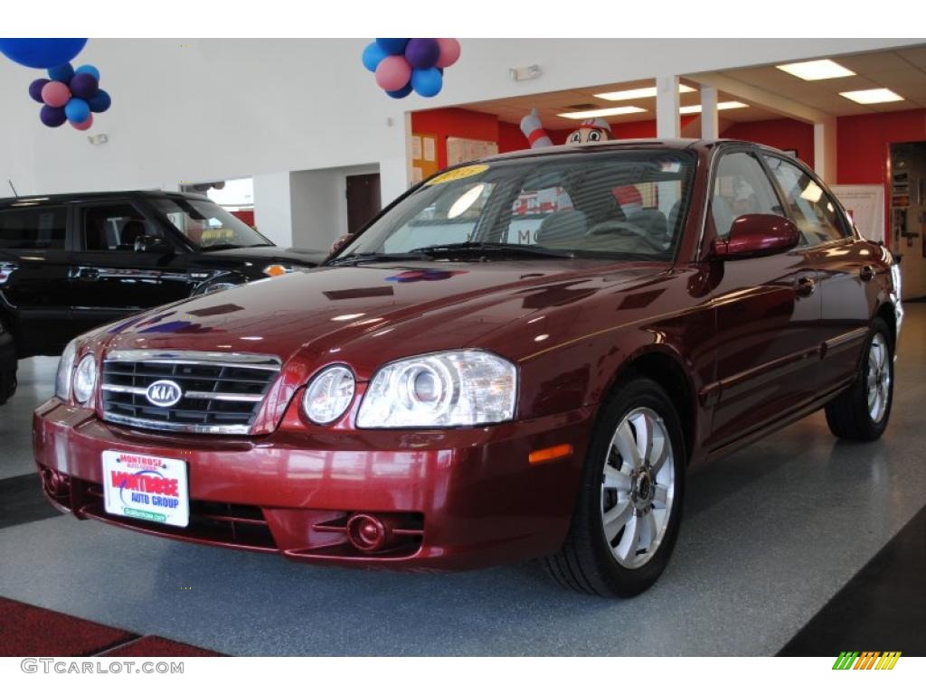 2005 Optima LX V6 - Radiant Red / Gray photo #3
