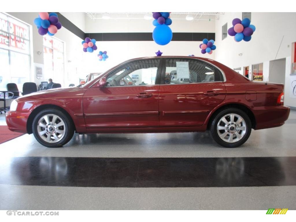 2005 Optima LX V6 - Radiant Red / Gray photo #4
