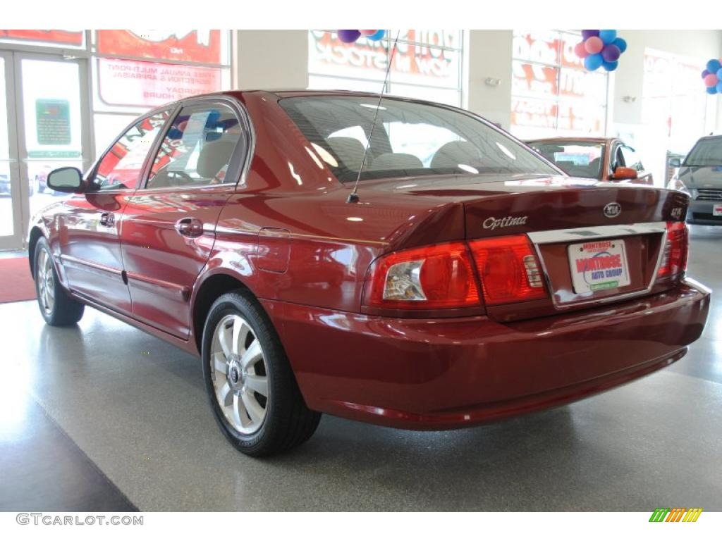 2005 Optima LX V6 - Radiant Red / Gray photo #5