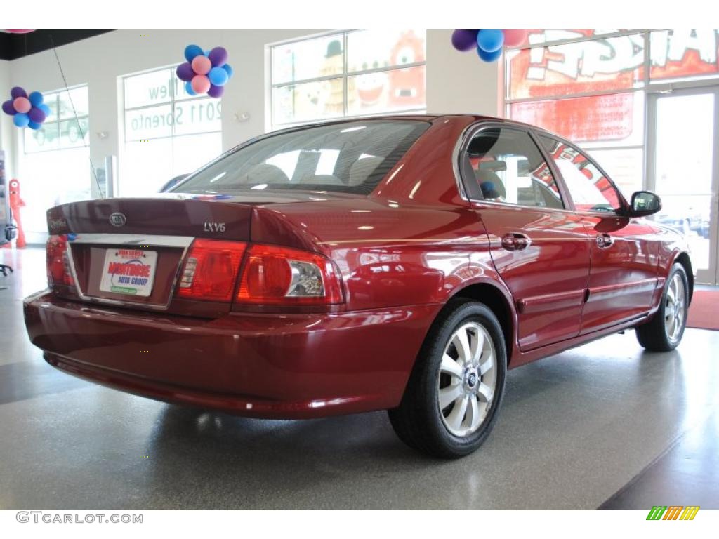 2005 Optima LX V6 - Radiant Red / Gray photo #8