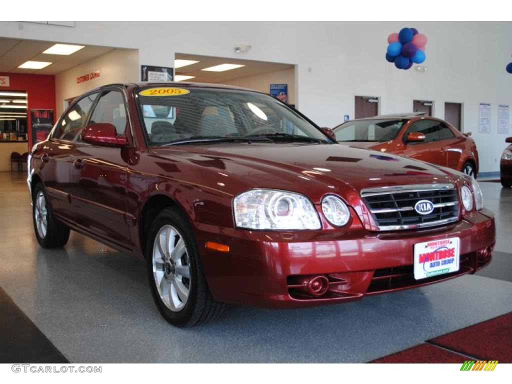 2005 Optima LX V6 - Radiant Red / Gray photo #10