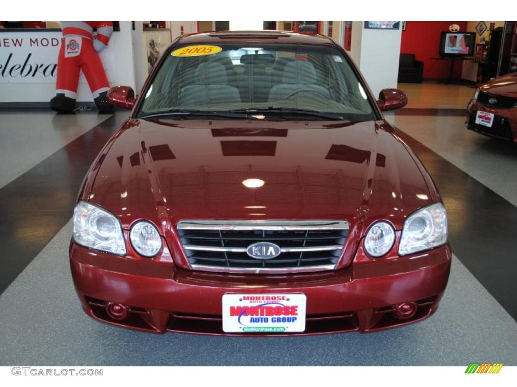 2005 Optima LX V6 - Radiant Red / Gray photo #11