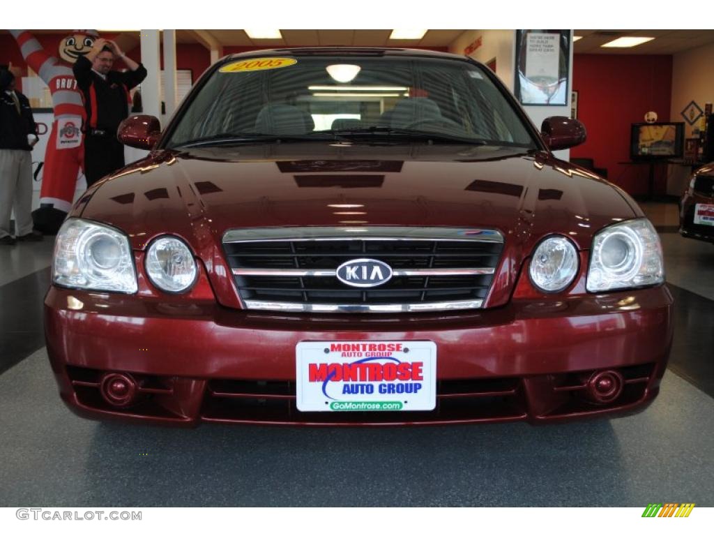 2005 Optima LX V6 - Radiant Red / Gray photo #12
