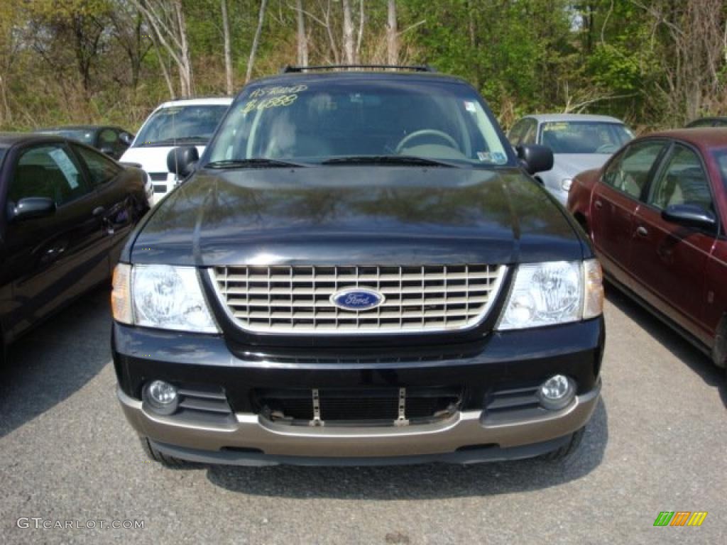 2002 Explorer Eddie Bauer 4x4 - Black Clearcoat / Medium Parchment photo #5