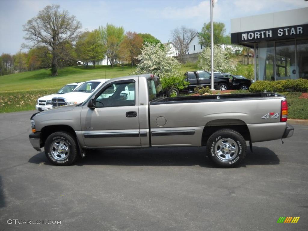 2000 Silverado 1500 Regular Cab 4x4 - Light Pewter Metallic / Graphite photo #8