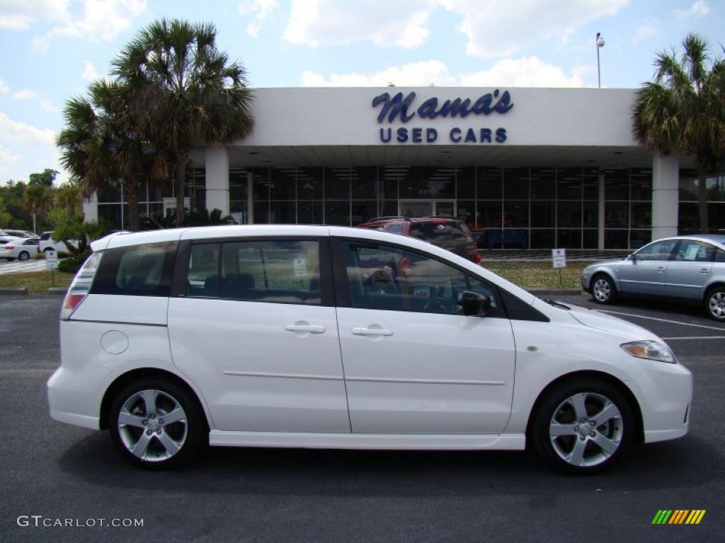 2007 MAZDA5 Sport - Whitewater Pearl Mica / Black photo #1