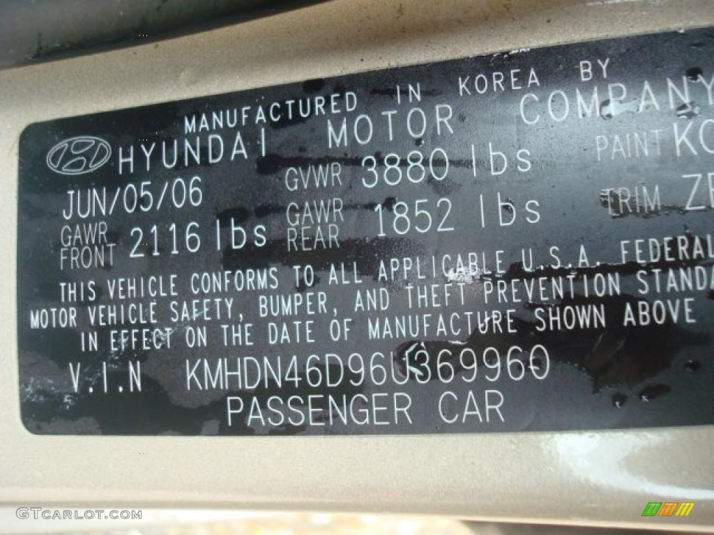 2006 Elantra GLS Sedan - Champagne Beige / Beige photo #20