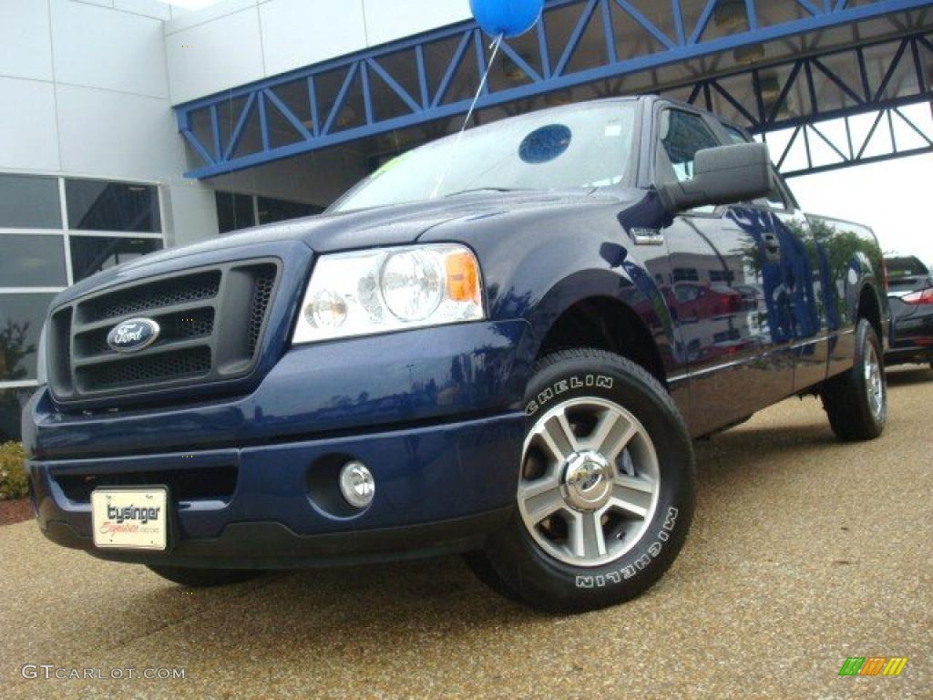 2008 F150 STX SuperCab - Dark Blue Pearl Metallic / Medium Flint Grey photo #1