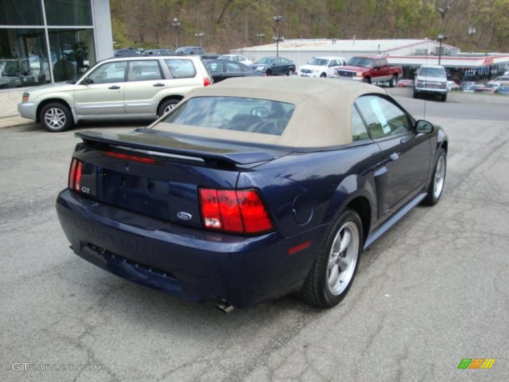 2002 Mustang GT Convertible - True Blue Metallic / Medium Parchment photo #2
