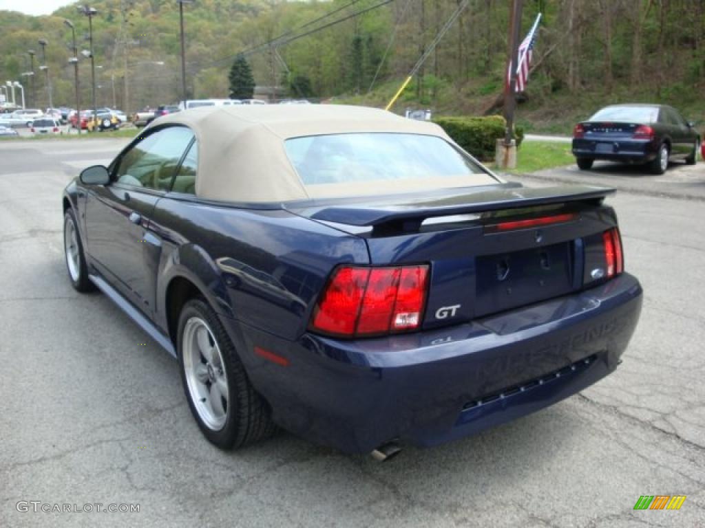 2002 Mustang GT Convertible - True Blue Metallic / Medium Parchment photo #4