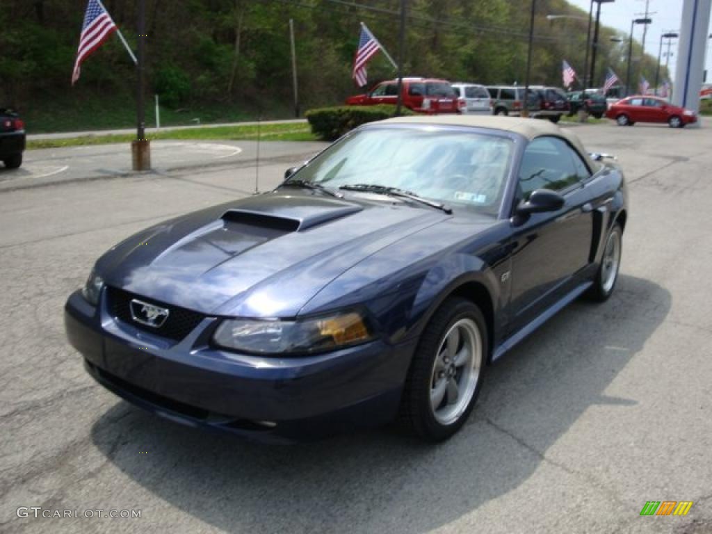 2002 Mustang GT Convertible - True Blue Metallic / Medium Parchment photo #5