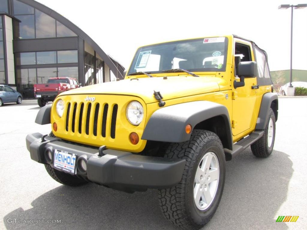 2008 Wrangler X 4x4 - Detonator Yellow / Dark Slate Gray/Medium Slate Gray photo #2