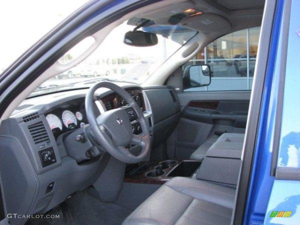 2008 Ram 3500 Laramie Quad Cab 4x4 - Electric Blue Pearl / Medium Slate Gray photo #4