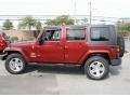 2008 Red Rock Crystal Pearl Jeep Wrangler Unlimited Sahara 4x4  photo #10
