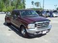 2004 Dark Toreador Red Metallic Ford F350 Super Duty Lariat Crew Cab Dually  photo #3