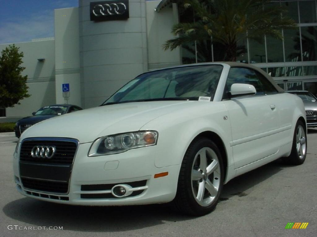 2007 A4 3.2 quattro Cabriolet - Ibis White / Beige photo #1