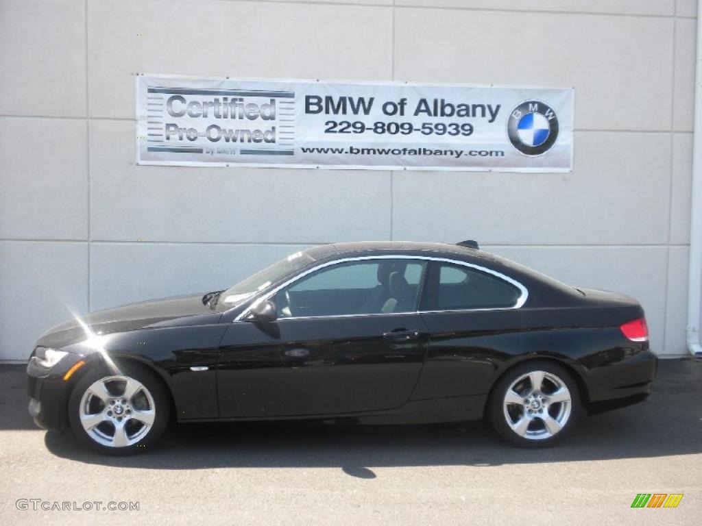 2007 3 Series 328i Coupe - Jet Black / Black photo #1