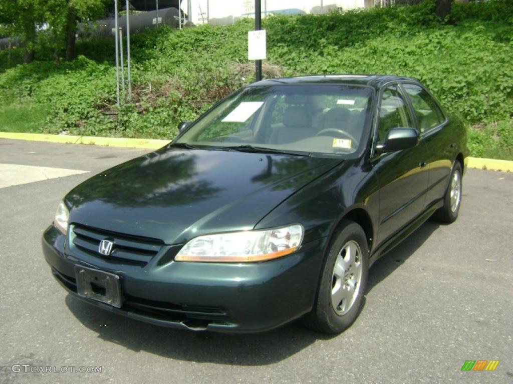 2001 Accord EX V6 Sedan - Dark Emerald Pearl / Ivory photo #2