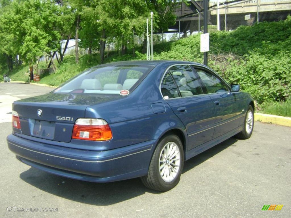 2001 5 Series 540i Sedan - Topaz Blue Metallic / Grey photo #8