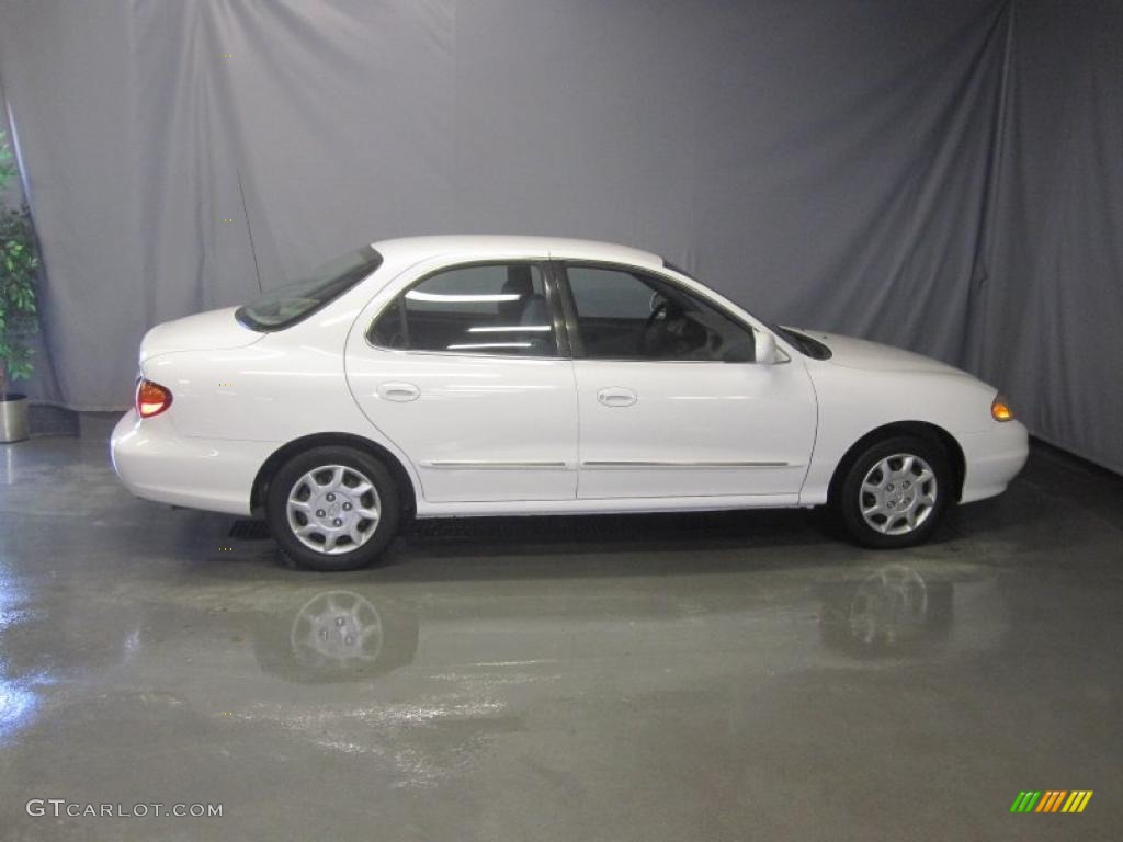 2000 Elantra GLS Sedan - Noble White / Gray photo #4