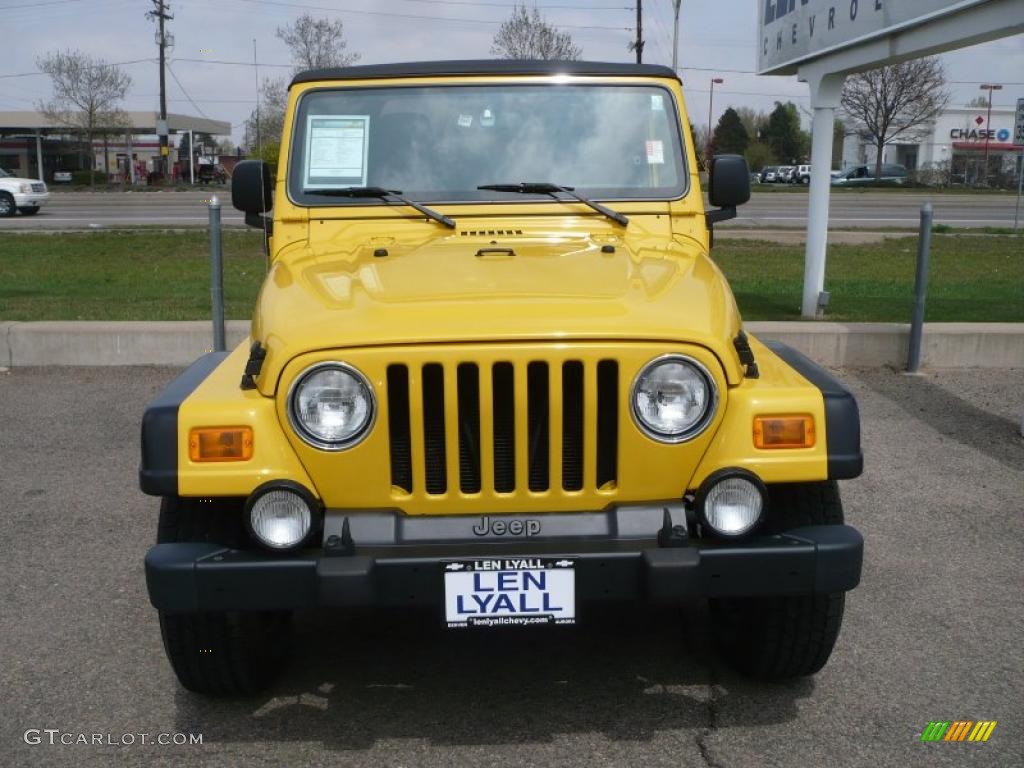 2004 Wrangler Rubicon 4x4 - Solar Yellow / Dark Slate Gray photo #3