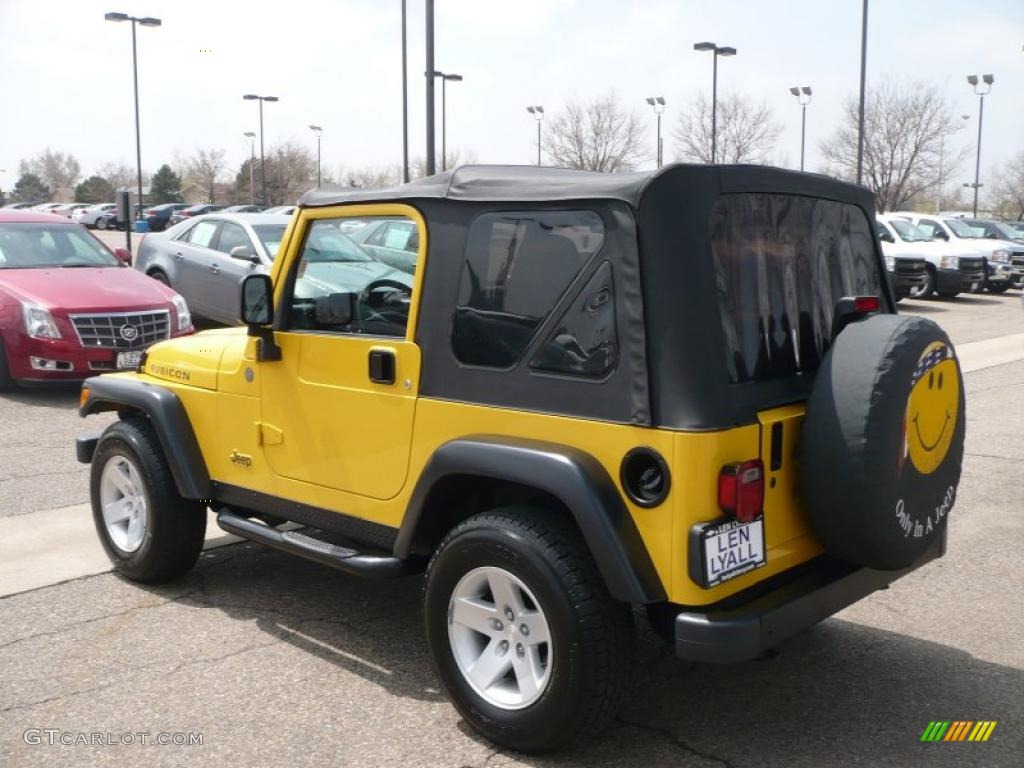 2004 Wrangler Rubicon 4x4 - Solar Yellow / Dark Slate Gray photo #4