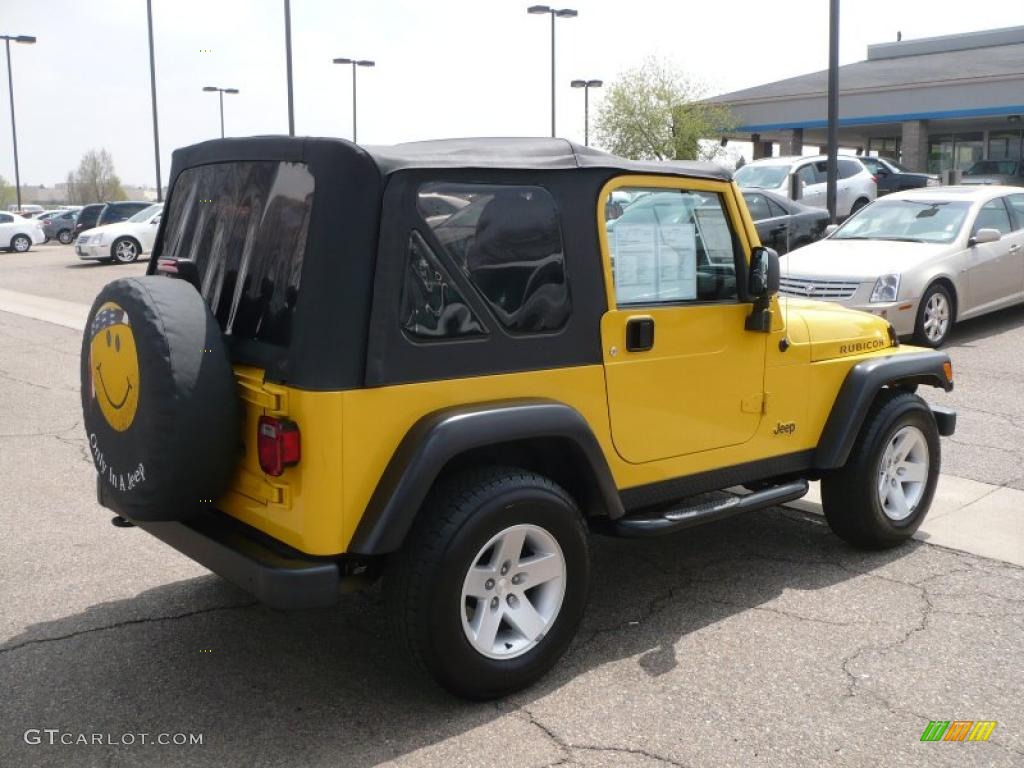 2004 Wrangler Rubicon 4x4 - Solar Yellow / Dark Slate Gray photo #6