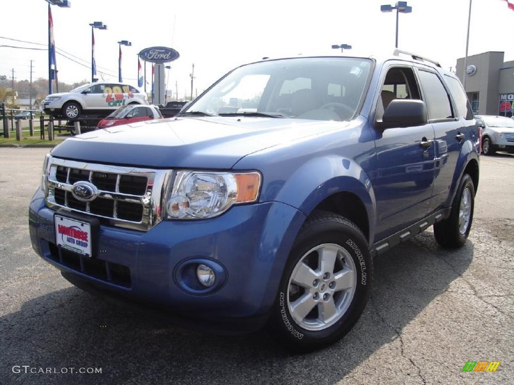 2009 Escape XLT V6 4WD - Sport Blue Metallic / Camel photo #4