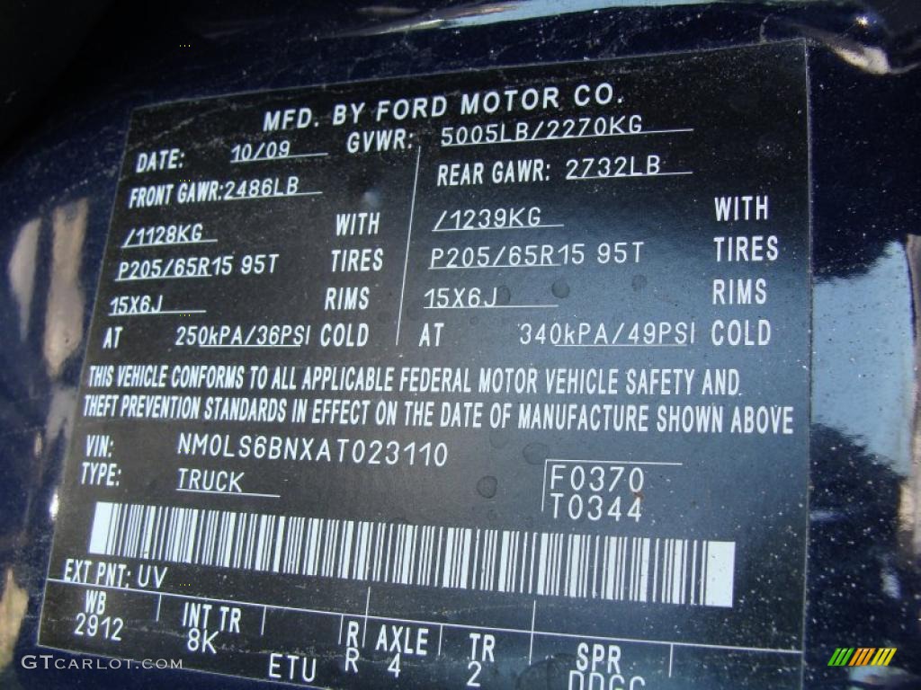 2010 Transit Connect XLT Cargo Van - Dark Blue / Dark Gray photo #16