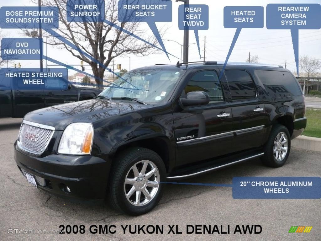 2008 Yukon XL Denali AWD - Onyx Black / Ebony photo #2