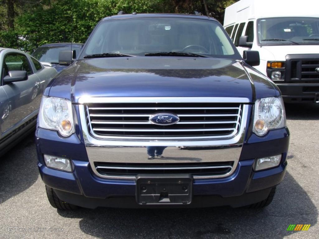 2008 Explorer XLT 4x4 - Dark Blue Pearl Metallic / Black/Stone photo #2