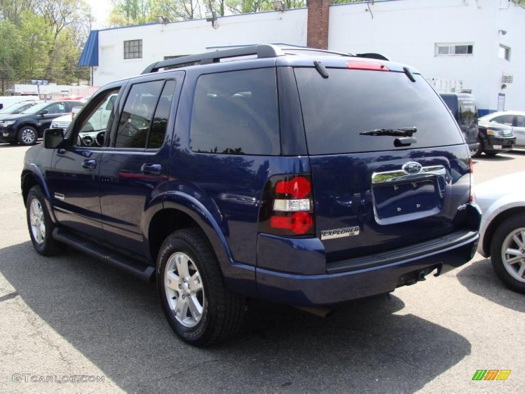 2008 Explorer XLT 4x4 - Dark Blue Pearl Metallic / Black/Stone photo #5