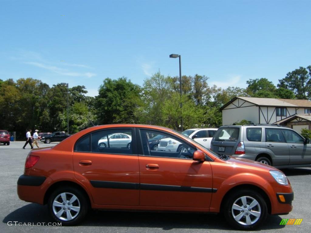 2009 Rio LX Sedan - Sunset Orange / Gray photo #6
