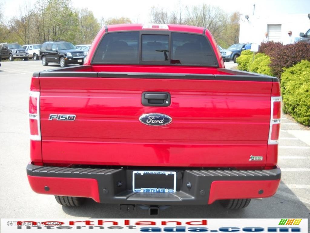 2010 F150 FX4 SuperCab 4x4 - Vermillion Red / Black photo #7