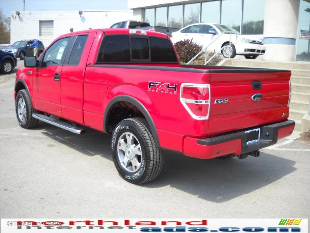 2010 F150 FX4 SuperCab 4x4 - Vermillion Red / Black photo #8