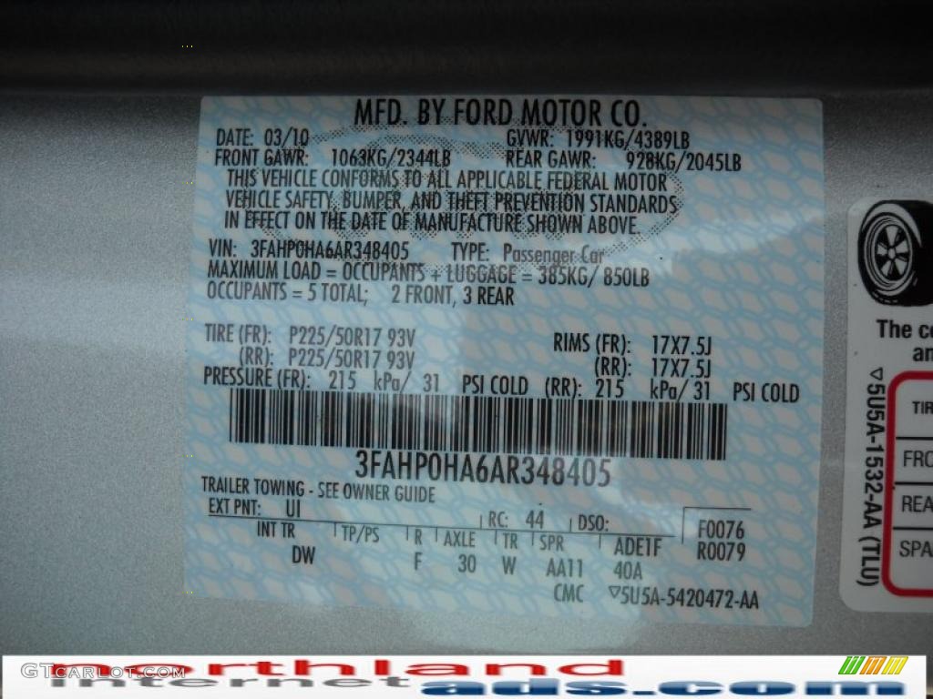 2010 Fusion SE - Brilliant Silver Metallic / Charcoal Black photo #12