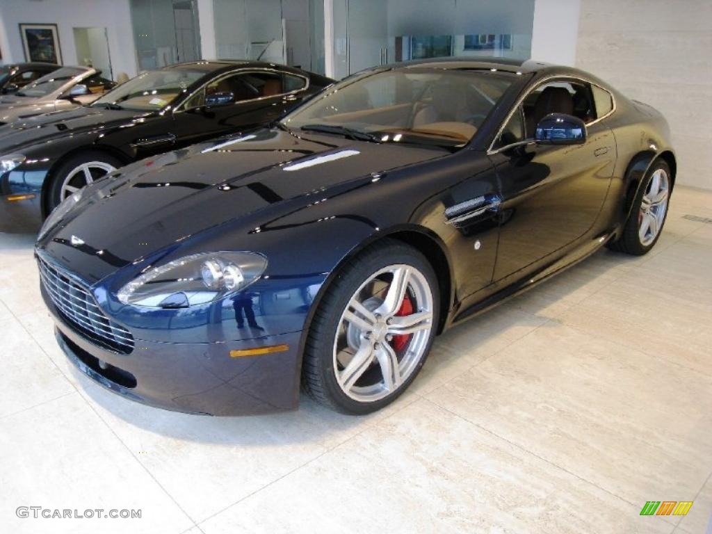 2008 V8 Vantage Coupe - Blue Sapphire / Red Fox photo #3