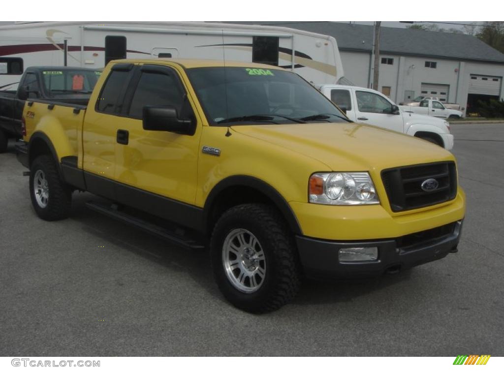 2004 F150 FX4 SuperCab 4x4 - Blazing Yellow / Black photo #17