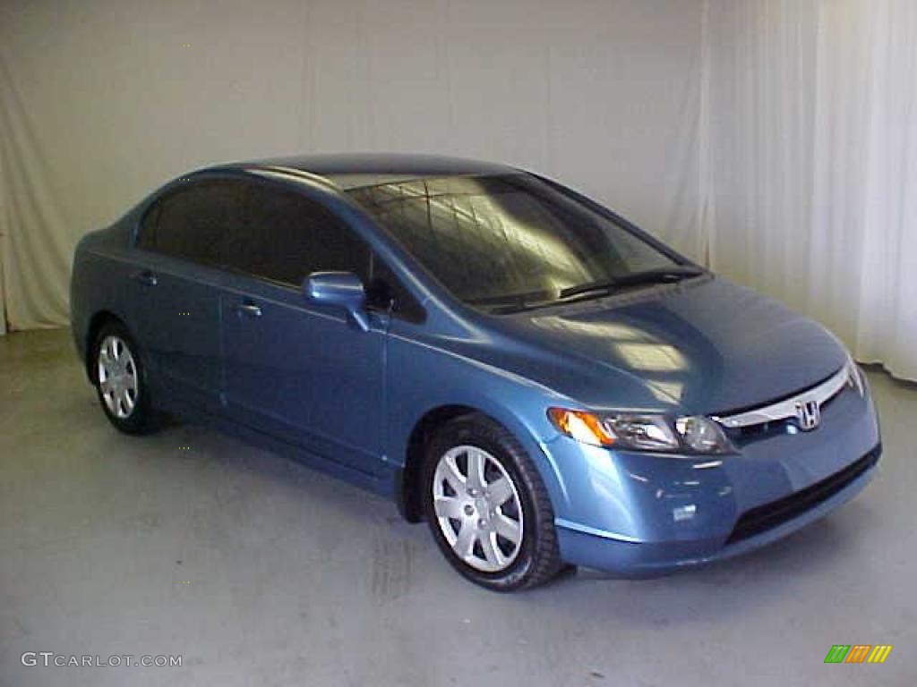2007 Civic LX Sedan - Atomic Blue Metallic / Gray photo #1